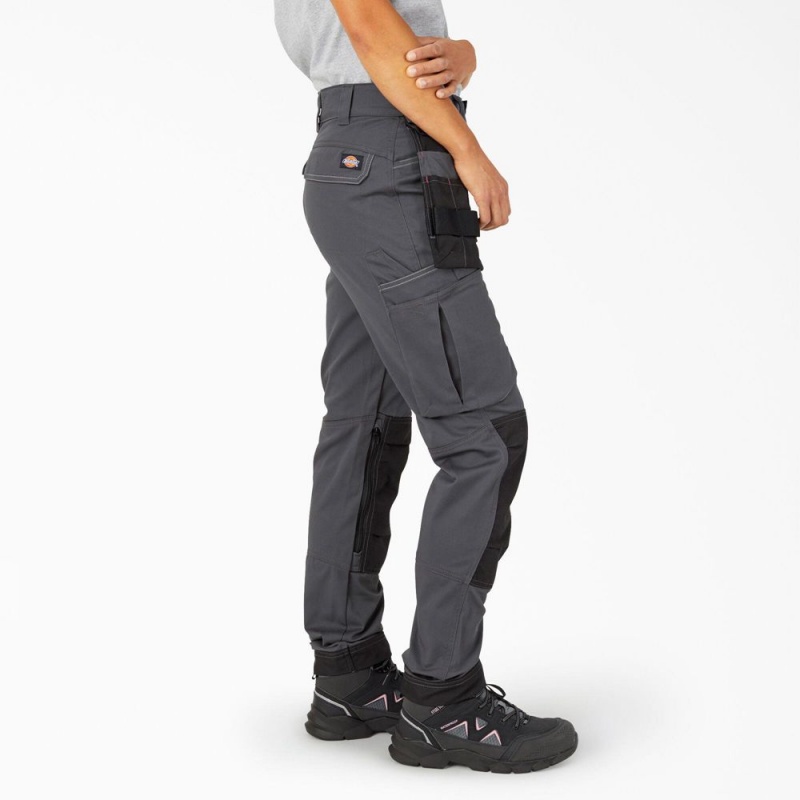 Grey Women's Dickies FLEX Relaxed Fit Work Pants | NMQ765413