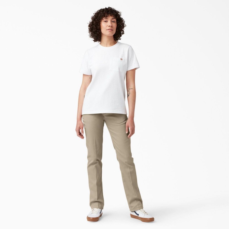 Grey Women's Dickies FLEX Slim Fit Pants | XKH603459