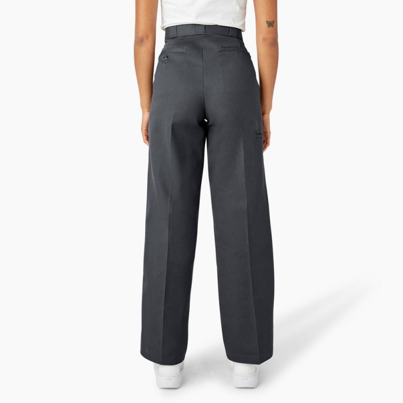 Grey Women's Dickies Loose Fit Double Knee Work Pants | FVN673890