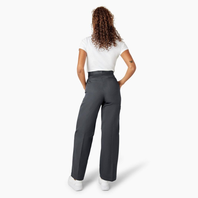 Grey Women's Dickies Loose Fit Double Knee Work Pants | FVN673890