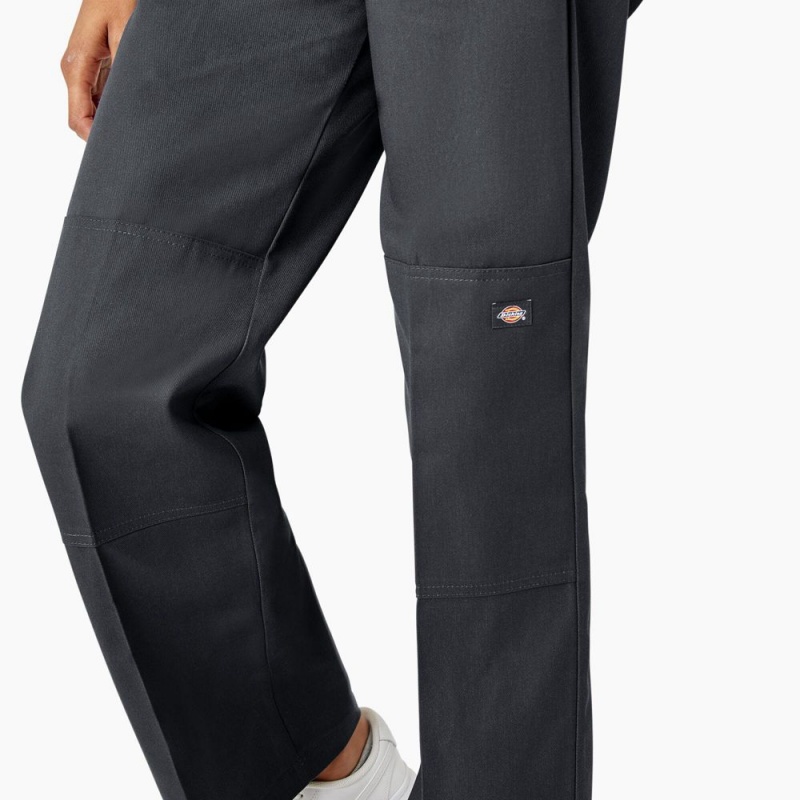 Grey Women's Dickies Loose Fit Double Knee Work Pants | FVN673890