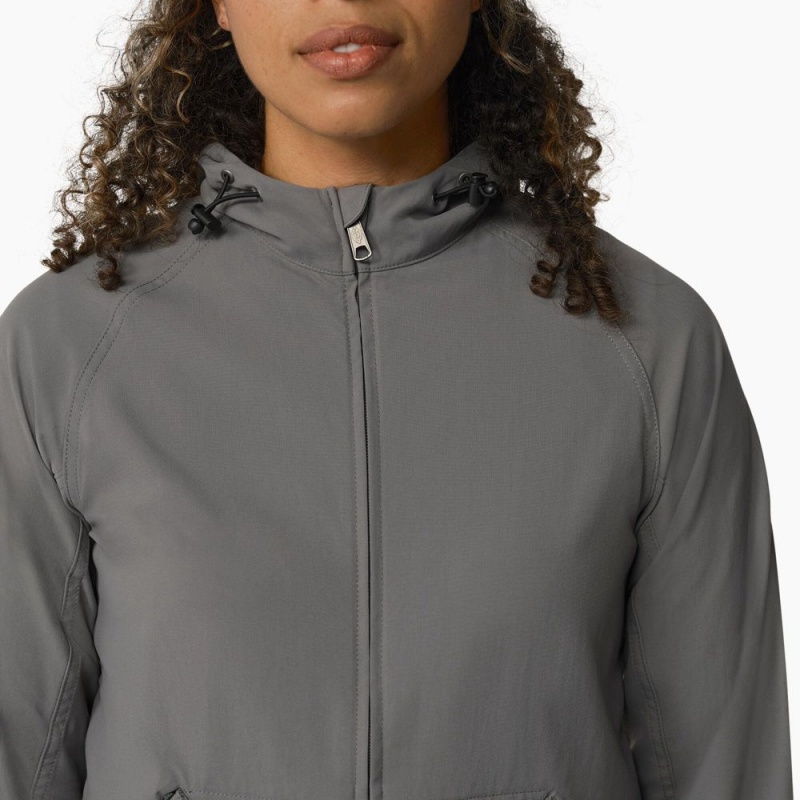 Grey Women's Dickies Performance Hooded Jacket | XAC528963