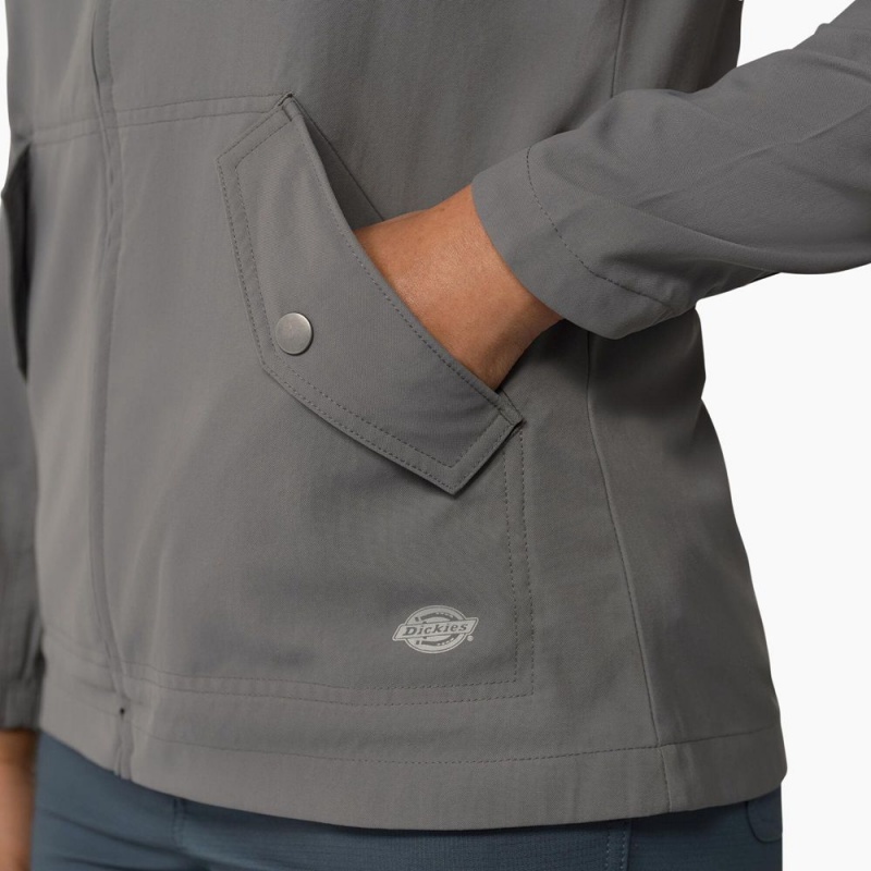 Grey Women's Dickies Performance Hooded Jacket | XAC528963