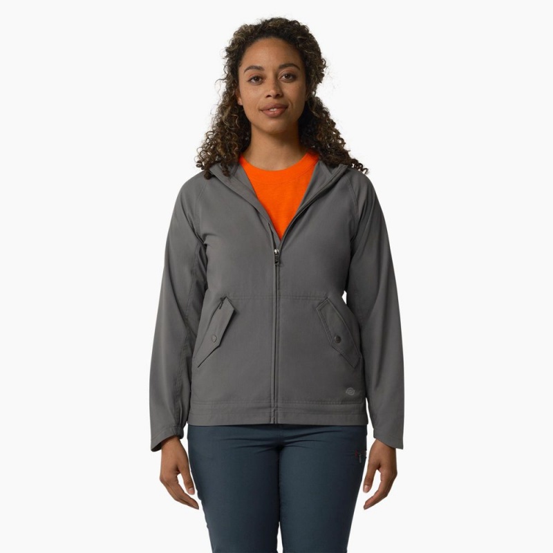 Grey Women\'s Dickies Performance Hooded Jacket | XAC528963