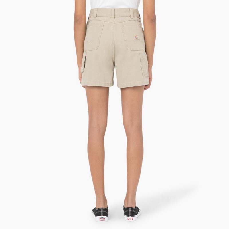 Grey Women's Dickies Regular Fit Duck Shorts | HYT584276