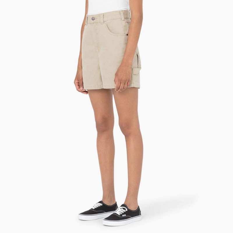 Grey Women's Dickies Regular Fit Duck Shorts | HYT584276