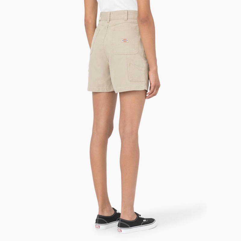 Grey Women's Dickies Regular Fit Duck Shorts | HYT584276