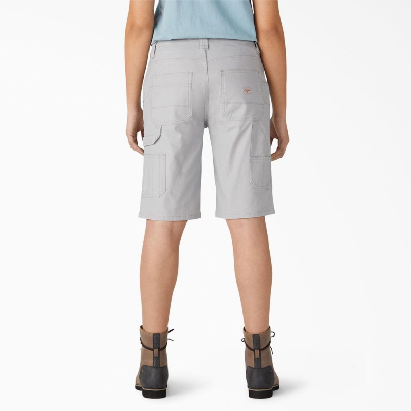 Grey Women's Dickies Relaxed Fit Duck Carpenter Shorts | WPG706453