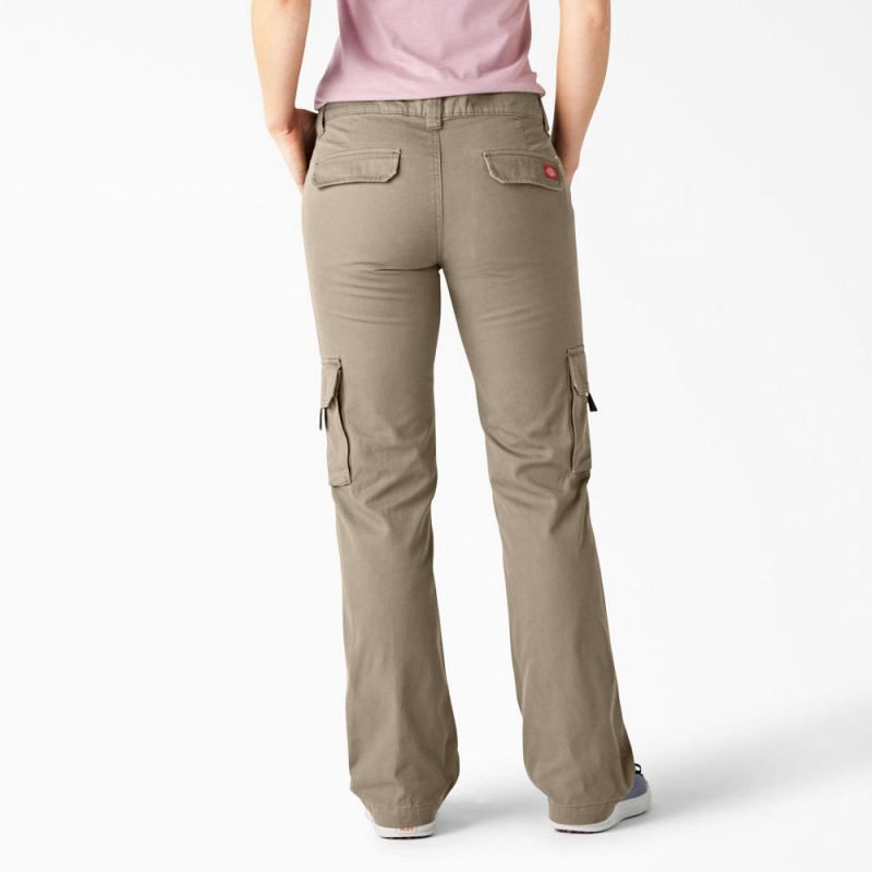 Grey Women's Dickies Relaxed Fit Straight Leg Cargo Pants | SXU538429