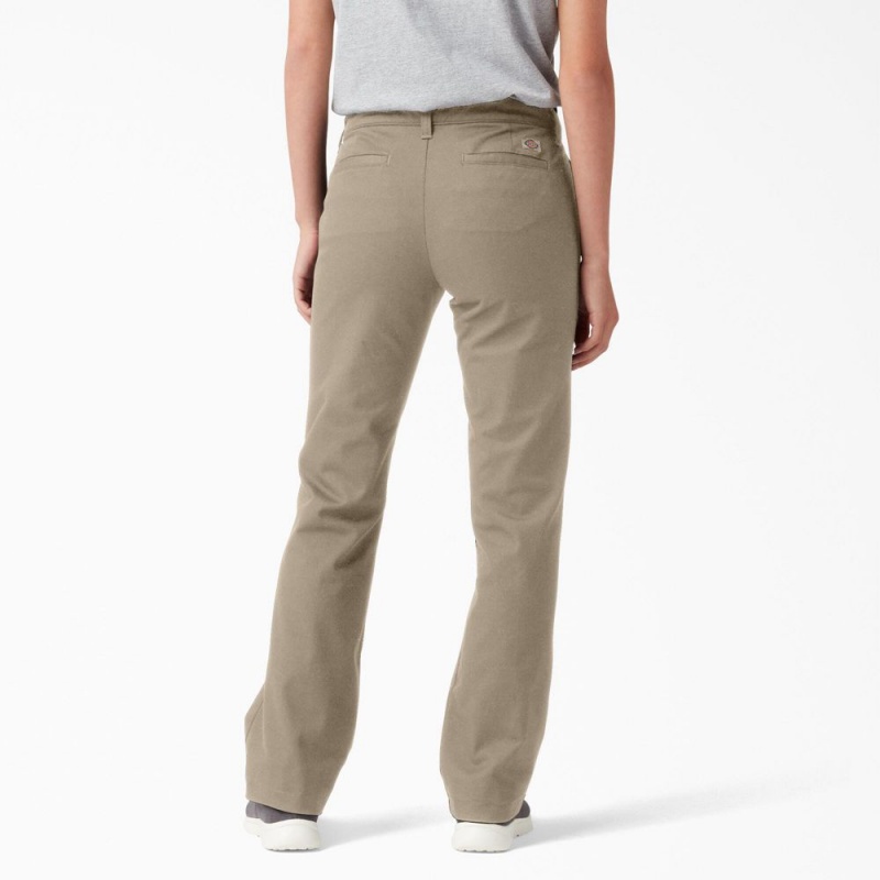 Grey Women's Dickies Slim Fit Bootcut Pants | VMJ845062