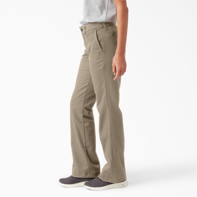 Grey Women's Dickies Slim Fit Bootcut Pants | VMJ845062