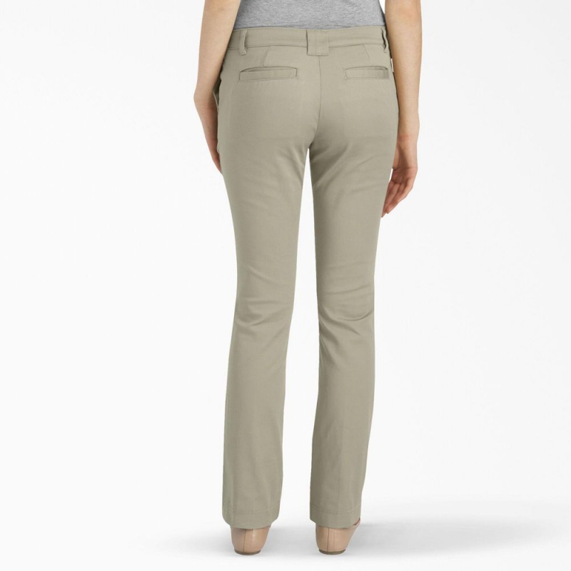 Grey Women's Dickies Slim Fit Pants | BJS027986