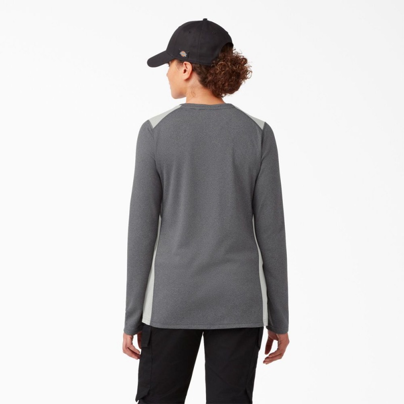 Grey Women's Dickies Temp-iQ® 365 Long Sleeve Pocket T-Shirt | VSX169320