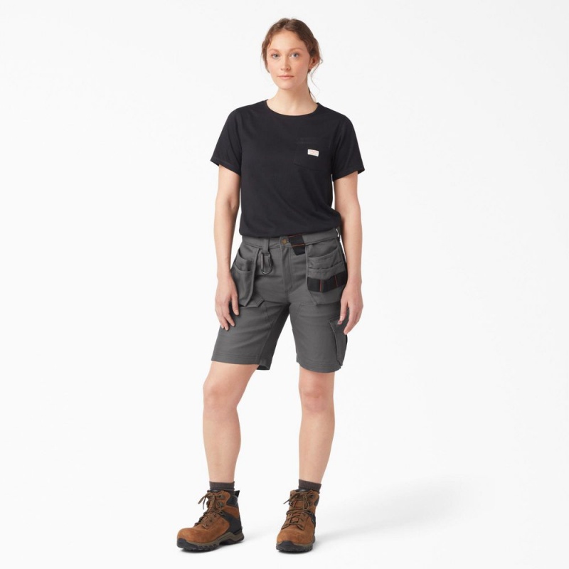 Grey Women's Dickies Traeger x Relaxed Fit Shorts | LYZ421509