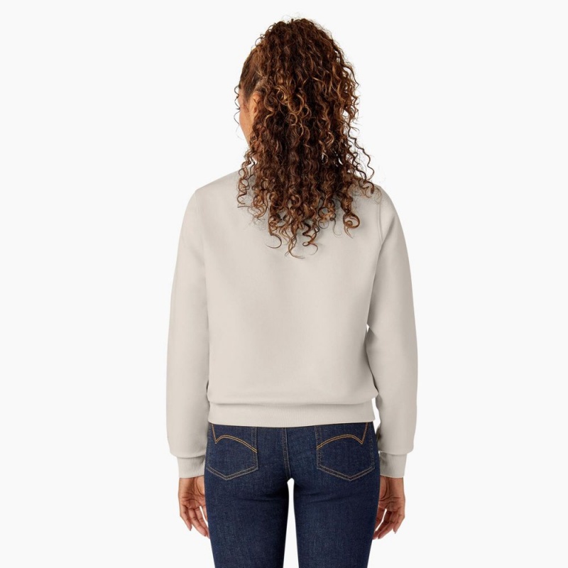 Grey Women's Dickies Water Repellent Logo Sweatshirt | QDA498203