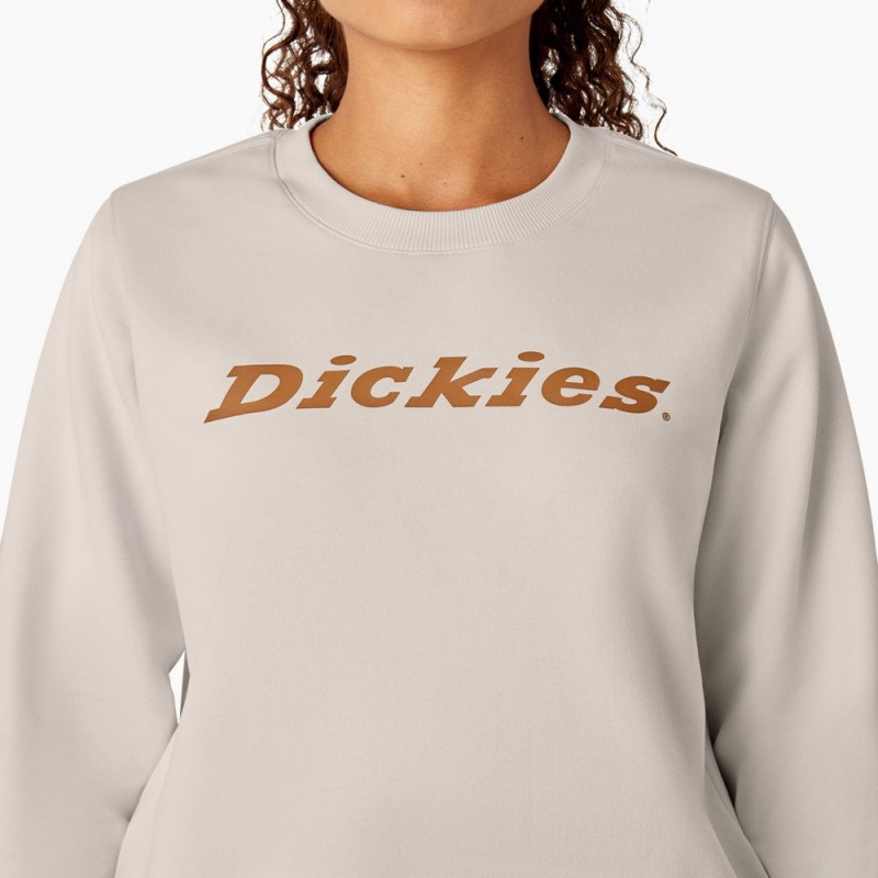 Grey Women's Dickies Water Repellent Logo Sweatshirt | QDA498203