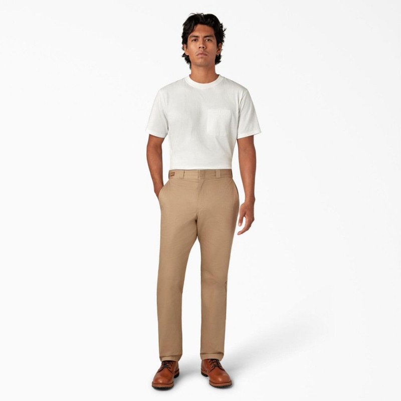 Khaki Men's Dickies 1922 Cotton Pants | UNS948217