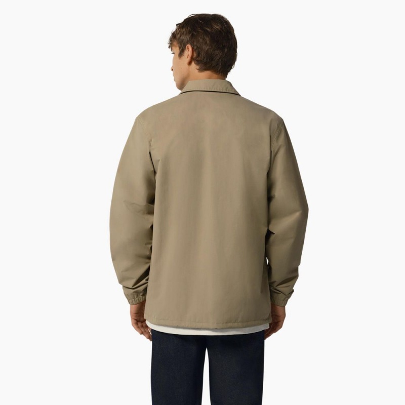 Khaki Men's Dickies Oakport Coaches Jacket | BIK581024