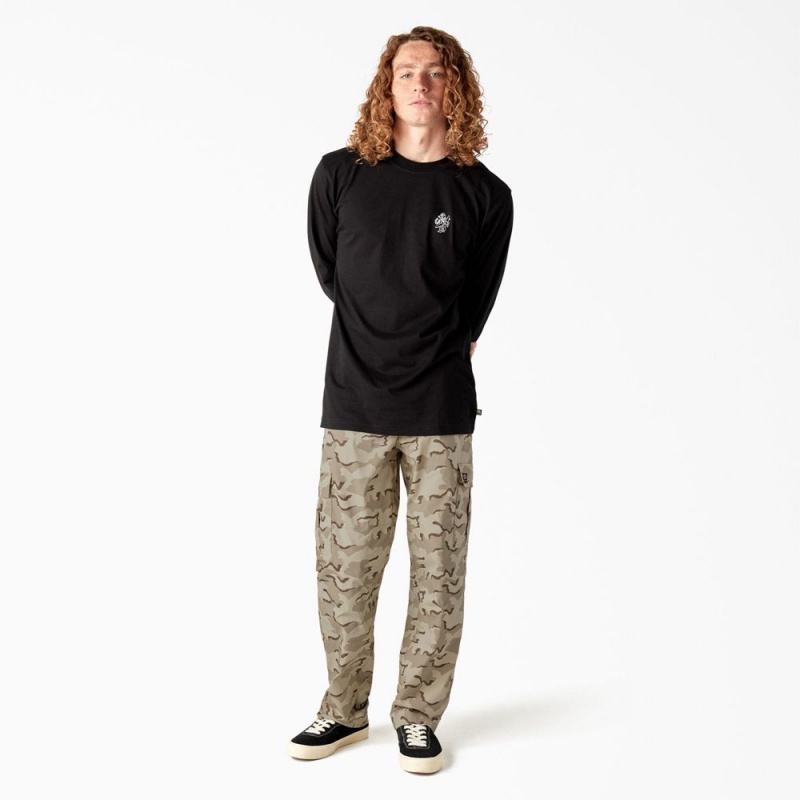 Khaki Men's Dickies Skateboarding Loose Fit Camo Cargo Pants | UKO318906