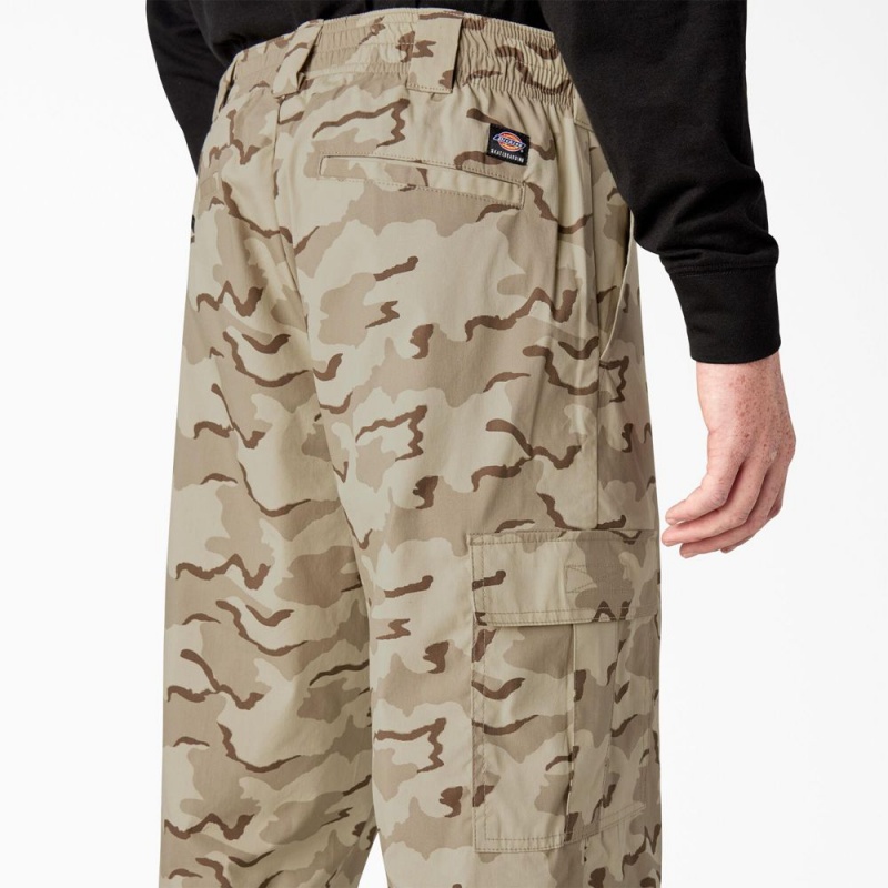 Khaki Men's Dickies Skateboarding Loose Fit Camo Cargo Pants | UKO318906