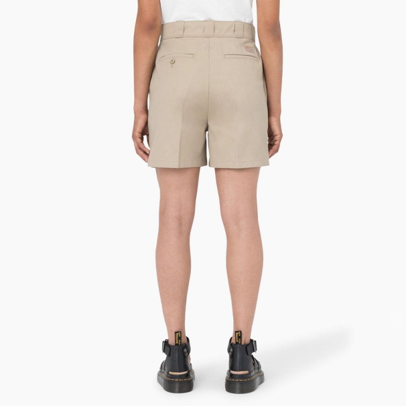 Khaki Women's Dickies Phoenix Shorts | JYQ472395