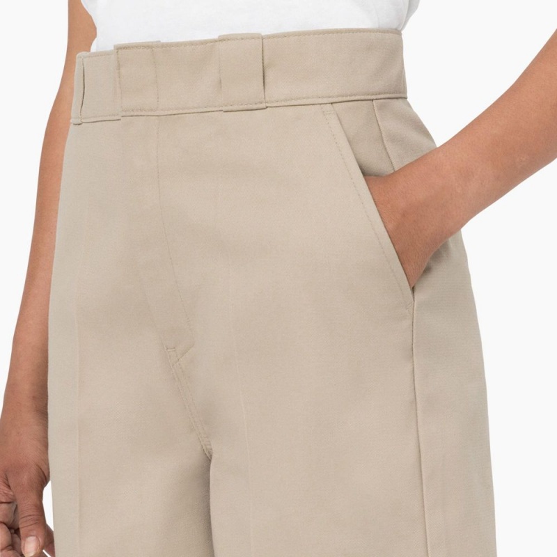 Khaki Women's Dickies Phoenix Shorts | JYQ472395