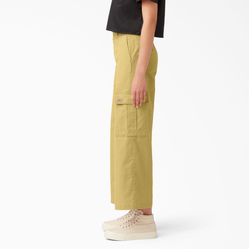 Khaki Women's Dickies Regular Fit Cargo Pants | YSO287349