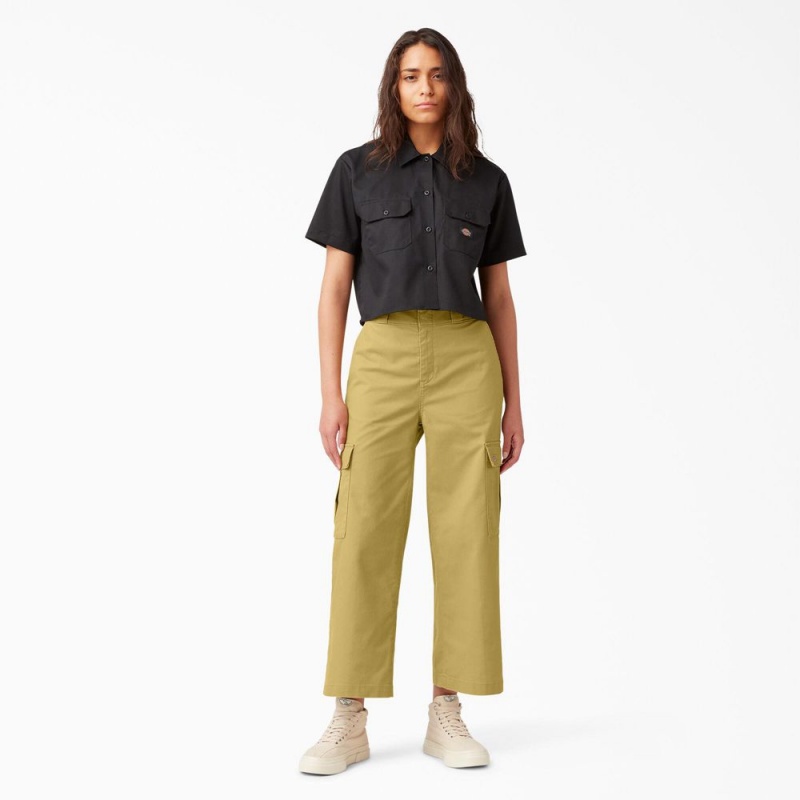 Khaki Women's Dickies Regular Fit Cargo Pants | YSO287349