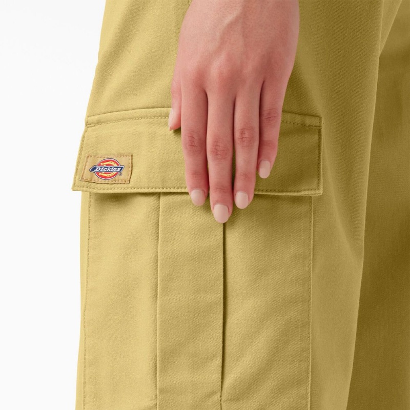 Khaki Women's Dickies Regular Fit Cargo Pants | YSO287349