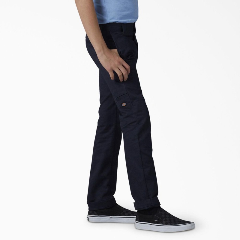 Navy Kids' Dickies FLEX Skinny Fit Double Knee Pants | MCX041397