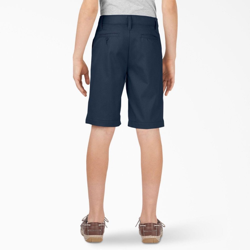 Navy Kids' Dickies FLEX Slim Fit Shorts | WAB160473