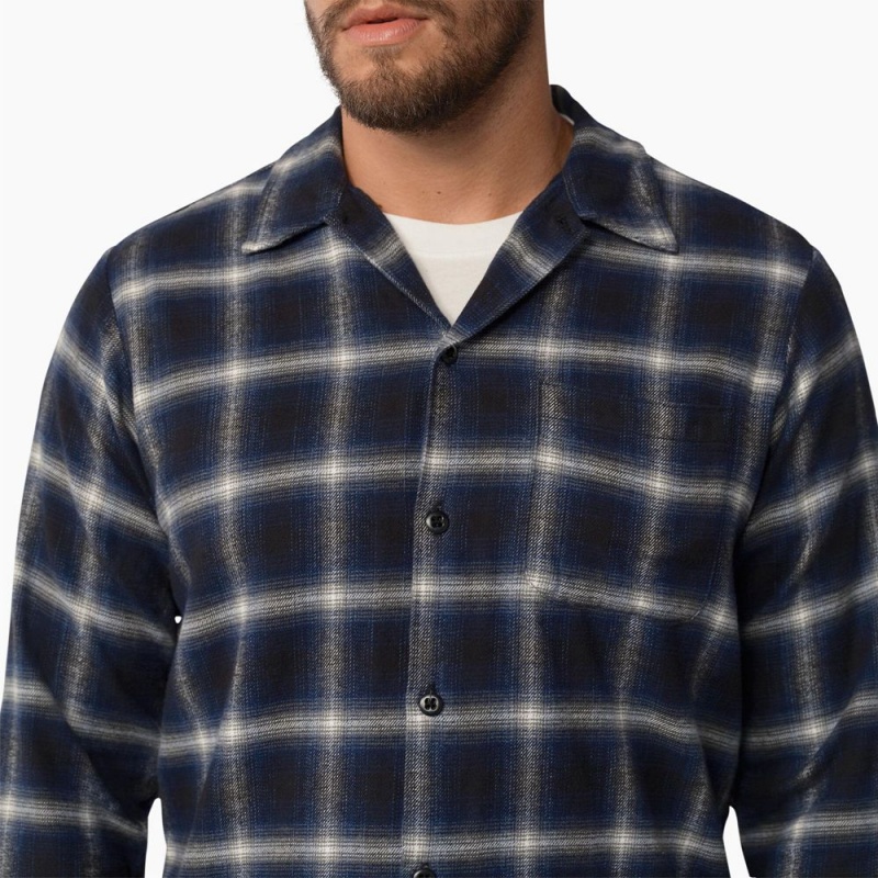 Navy Men's Dickies 1922 Long Sleeve Shirt | TWU179406