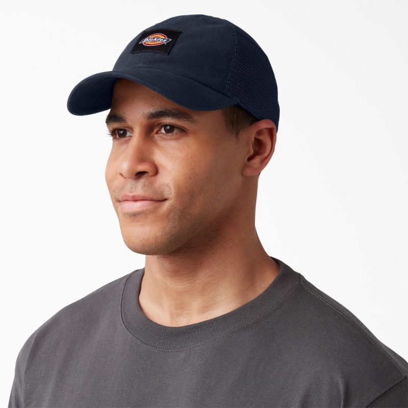 Navy Men's Dickies Canvas Trucker Hat | HEZ637824