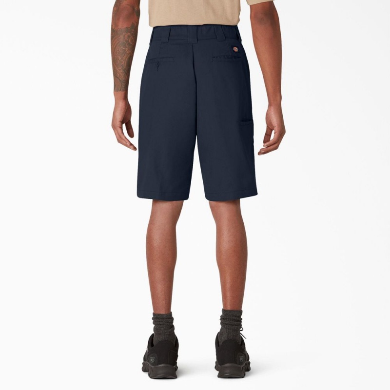 Navy Men's Dickies Cooling Active Waist Shorts | TUQ658193