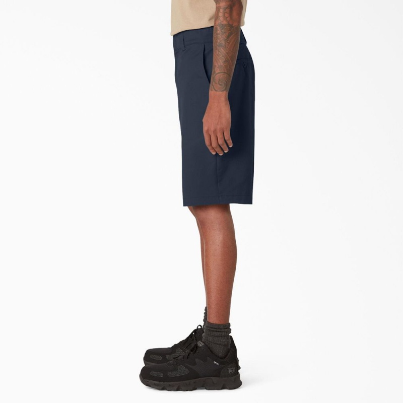 Navy Men's Dickies Cooling Active Waist Shorts | TUQ658193