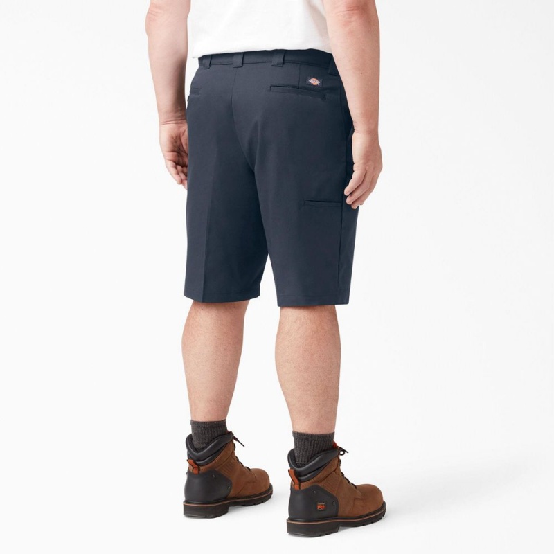 Navy Men's Dickies Cooling Active Waist Shorts | TUQ658193