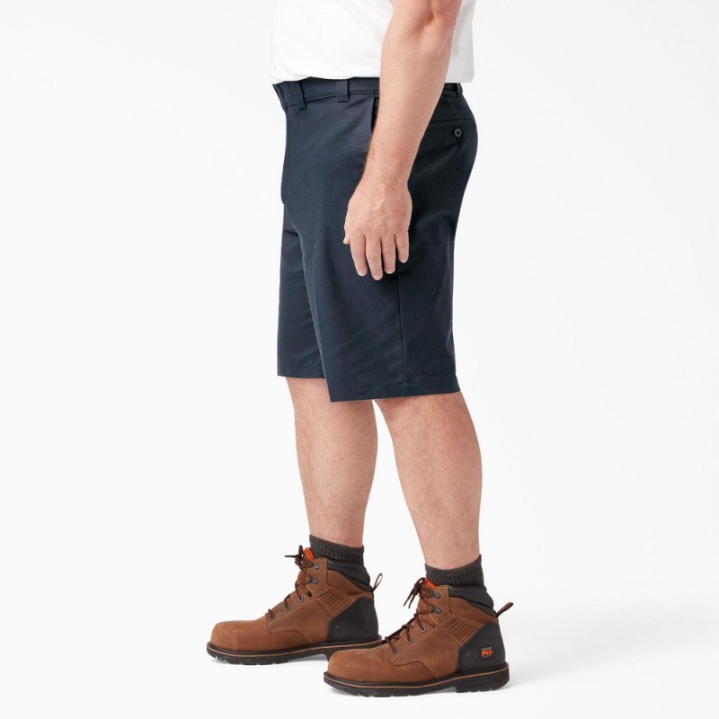 Navy Men's Dickies Cooling Active Waist Shorts | TUQ658193