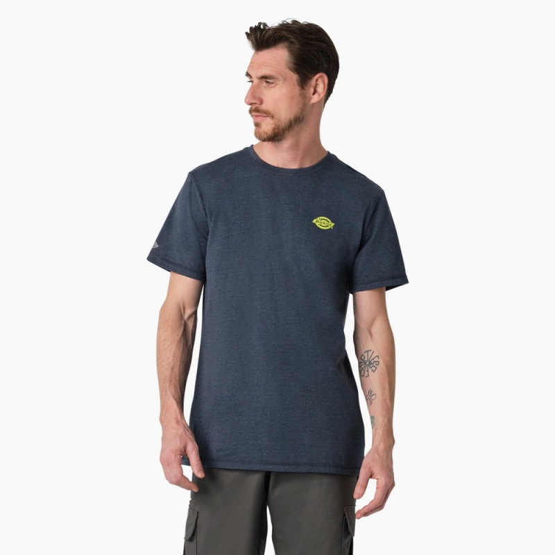 Navy Men's Dickies Cooling Performance Graphic T-Shirt | AHZ316048