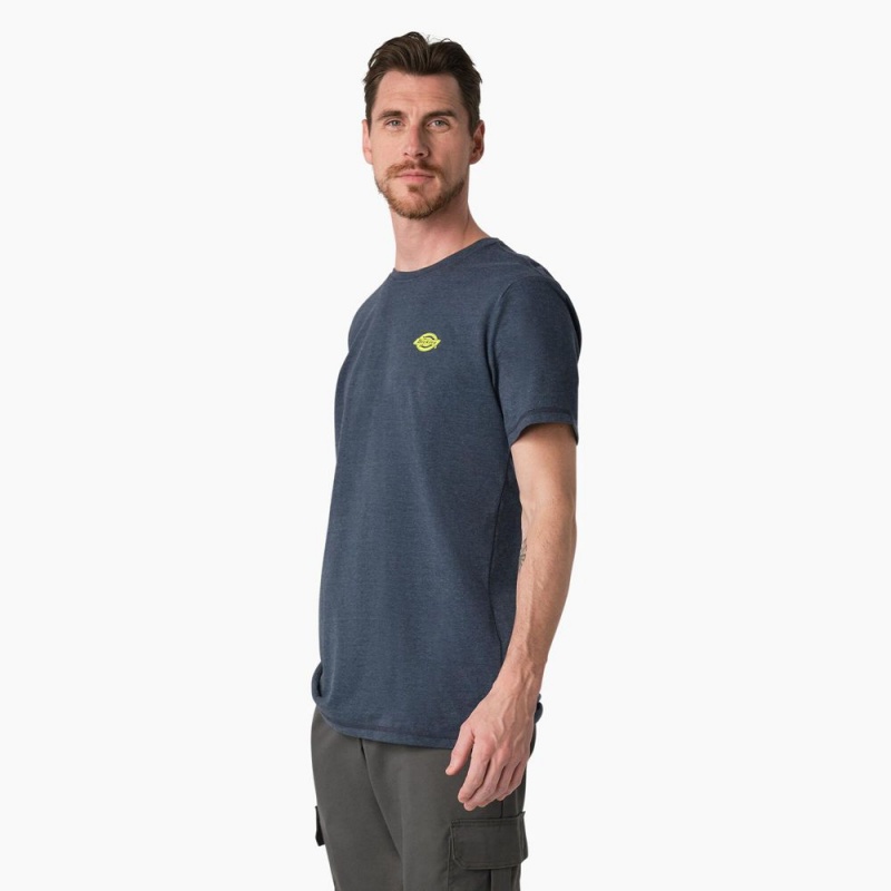 Navy Men's Dickies Cooling Performance Graphic T-Shirt | AHZ316048