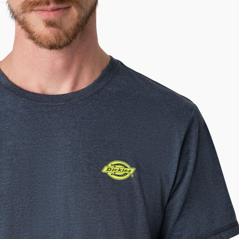 Navy Men's Dickies Cooling Performance Graphic T-Shirt | AHZ316048