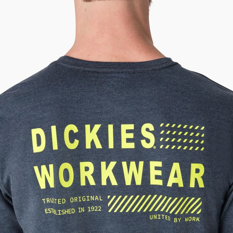 Navy Men's Dickies Cooling Performance Graphic T-Shirt | AHZ316048