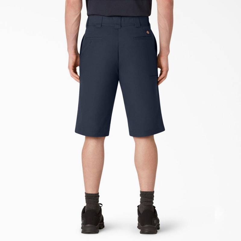 Navy Men's Dickies FLEX Cooling Active Waist Regular Fit Shorts | MUZ153802