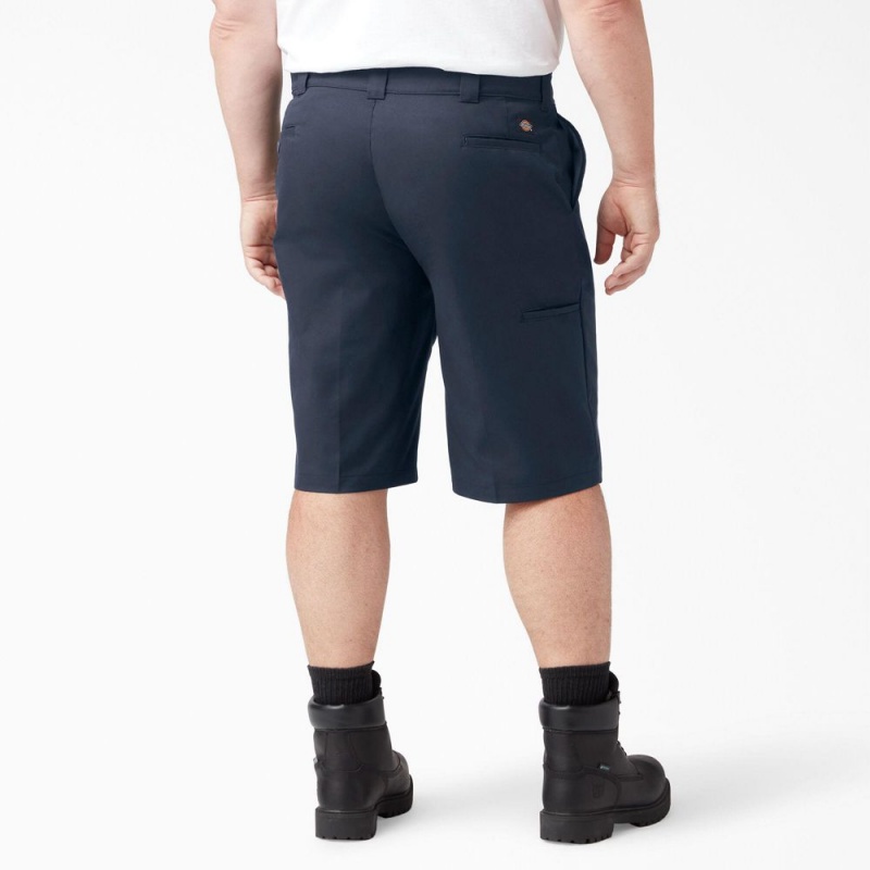 Navy Men's Dickies FLEX Cooling Active Waist Regular Fit Shorts | MUZ153802