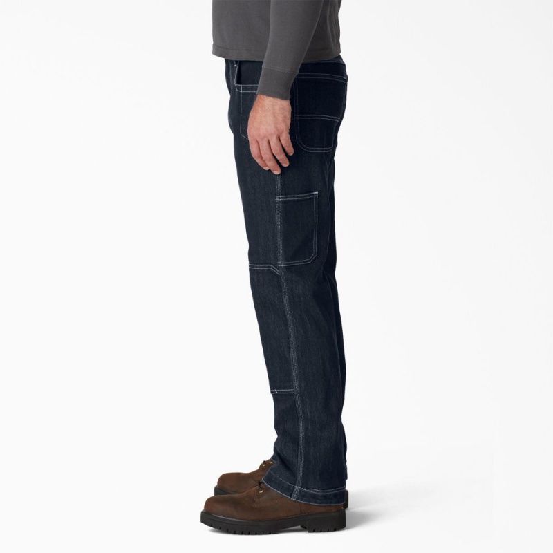 Navy Men's Dickies FLEX DuraTech Relaxed Fit Jeans | QWS129348