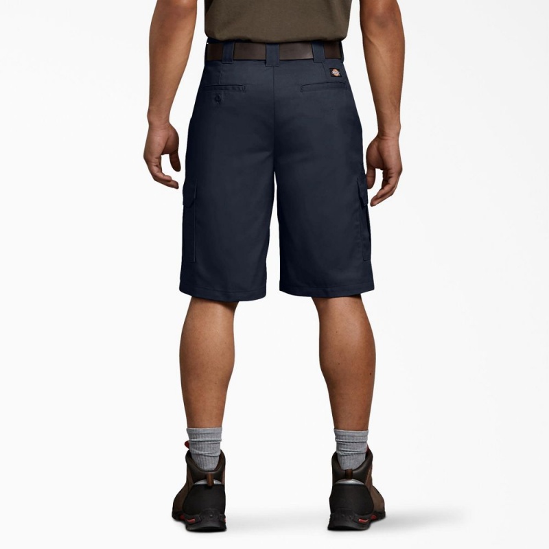 Navy Men's Dickies FLEX Regular Fit Cargo Shorts | QJV410765