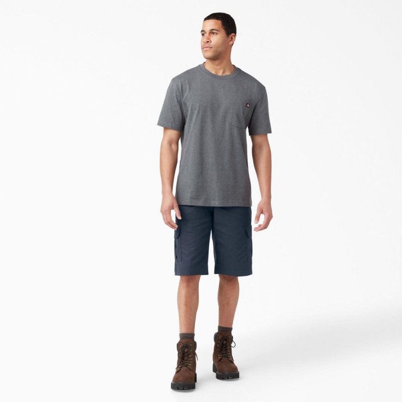 Navy Men's Dickies FLEX Relaxed Fit Cargo Shorts | SYC682741