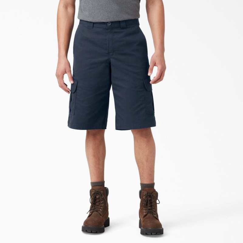 Navy Men\'s Dickies FLEX Relaxed Fit Cargo Shorts | SYC682741