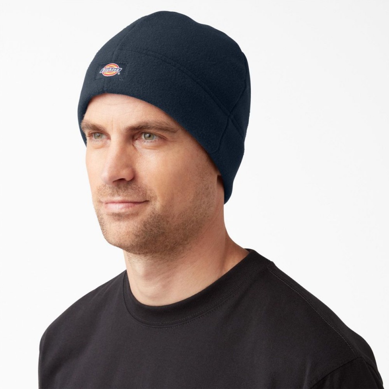 Navy Men's Dickies Fleece Beanie | ZFP598412