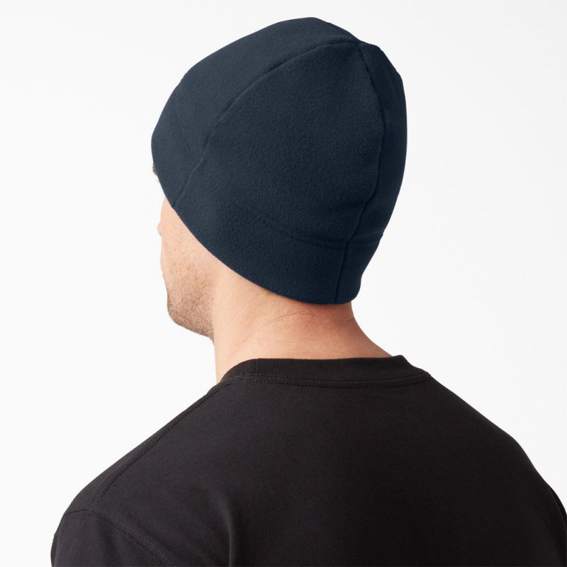 Navy Men's Dickies Fleece Beanie | ZFP598412