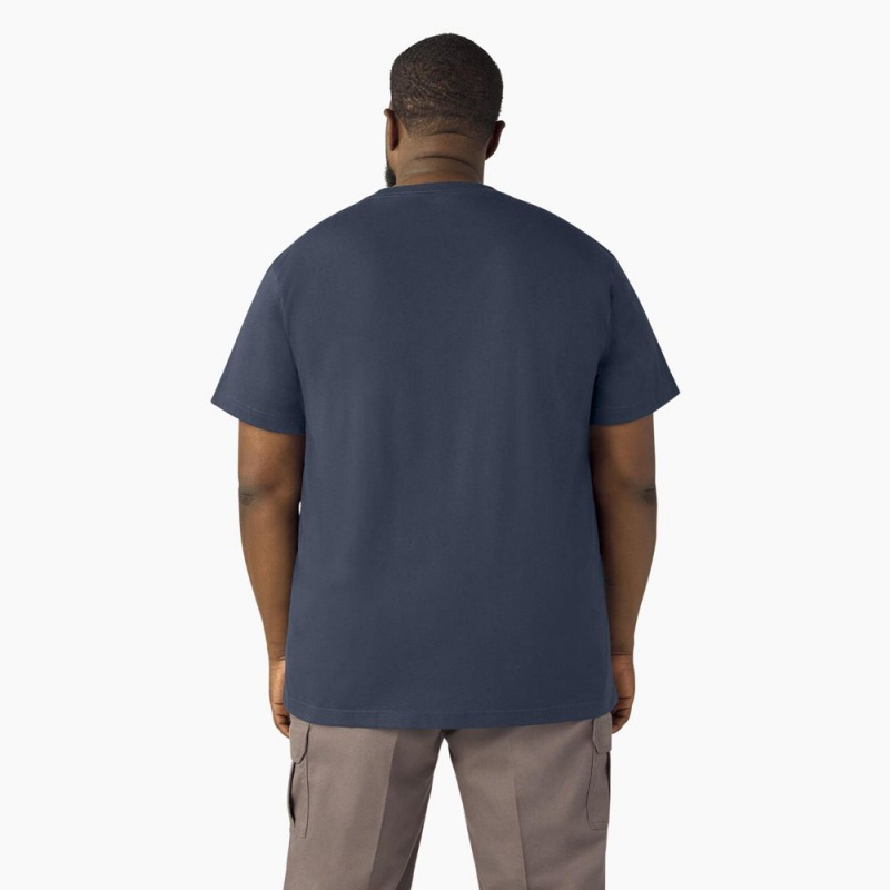 Navy Men's Dickies Lightweight Short Sleeve Pocket T-Shirt | TWI804729